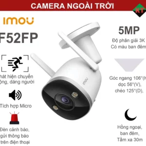 Alternative view of Camera Wifi ngoài trời IMOU IPC-F52FP 5MP | Tầm xa hồng ngoại 30m | Phát hiện con người, phát hiện chuyển động, cấu hình khu vực