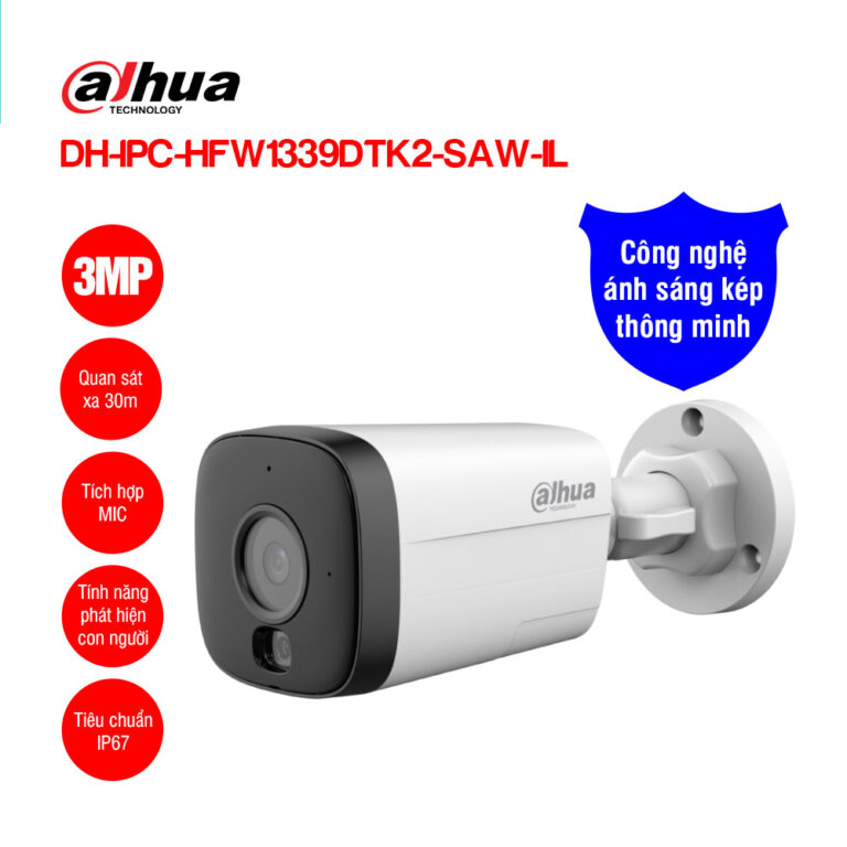 Camera Wifi 3MP Dahua DH-IPC-HFW1339DTK2-SAW-IL |