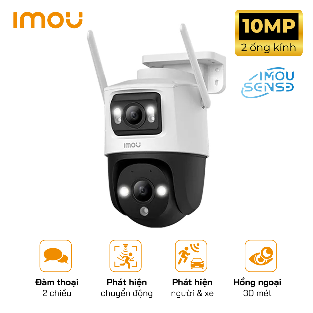 Camera 10Mp Xoay 360 Độ 2 Ống kính 2 góc nhìn IMOU IPC-S7XP-10M0WED | Ngoài trời IP66 - Ảnh 3